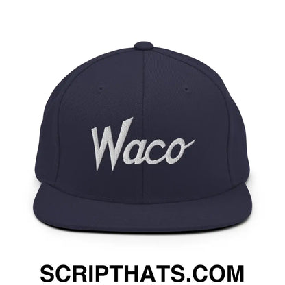 Waco Script Snapback Hat Navy