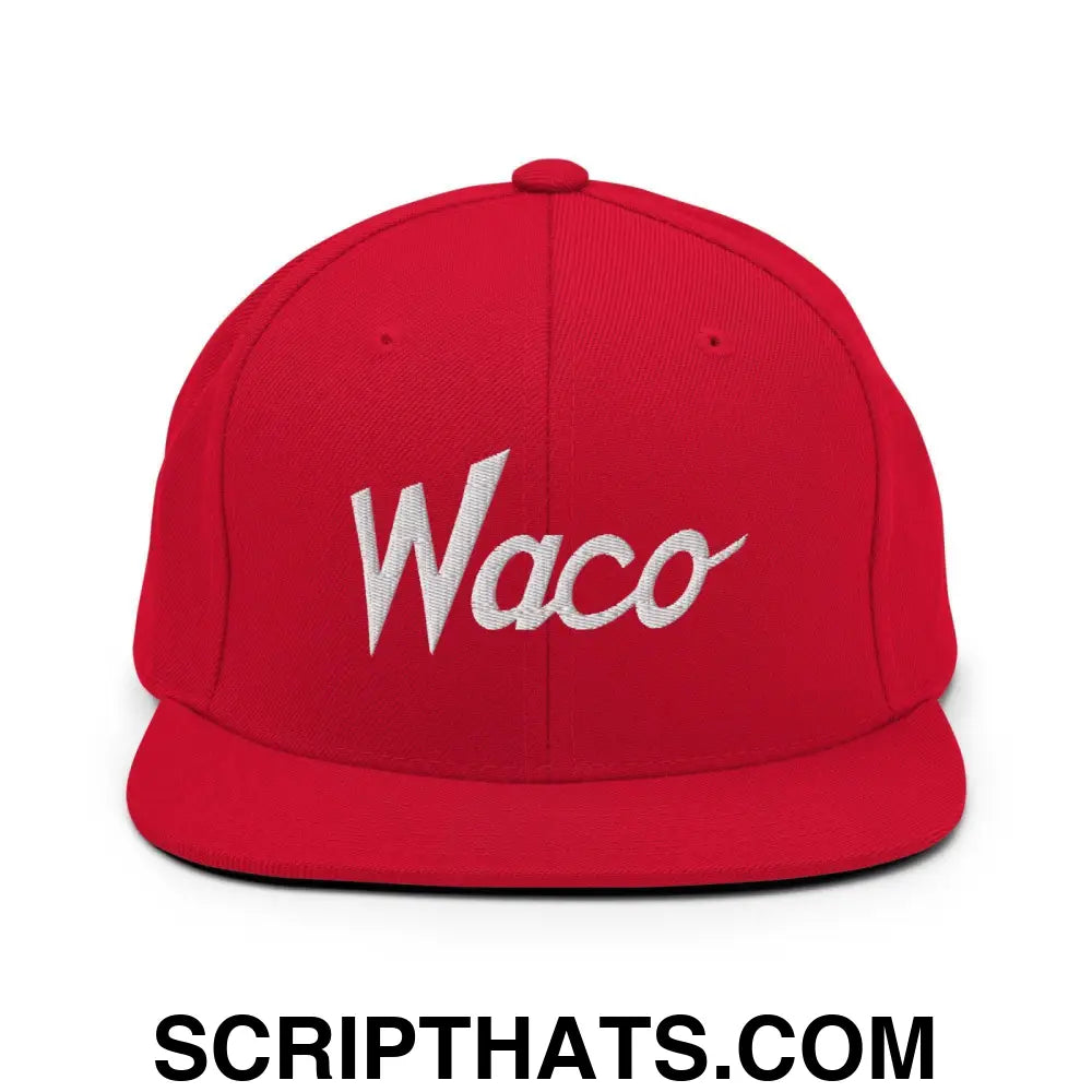 Waco Script Snapback Hat Red