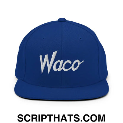 Waco Script Snapback Hat Royal Blue