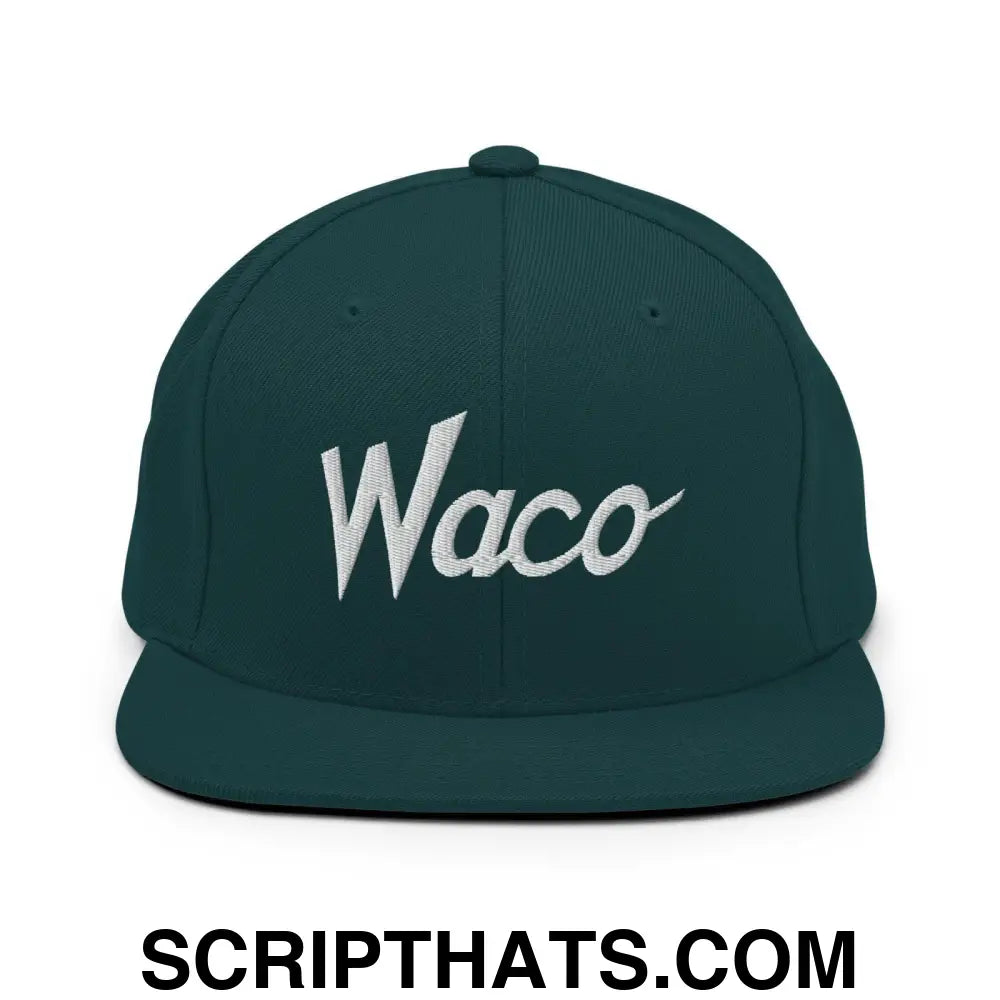 Waco Script Snapback Hat Spruce