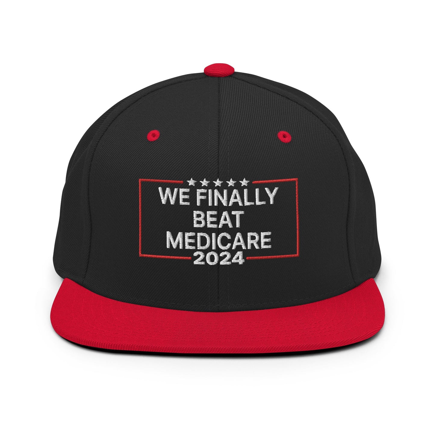 We Finally Beat Medicare 2024 Snapback Hat Black Red