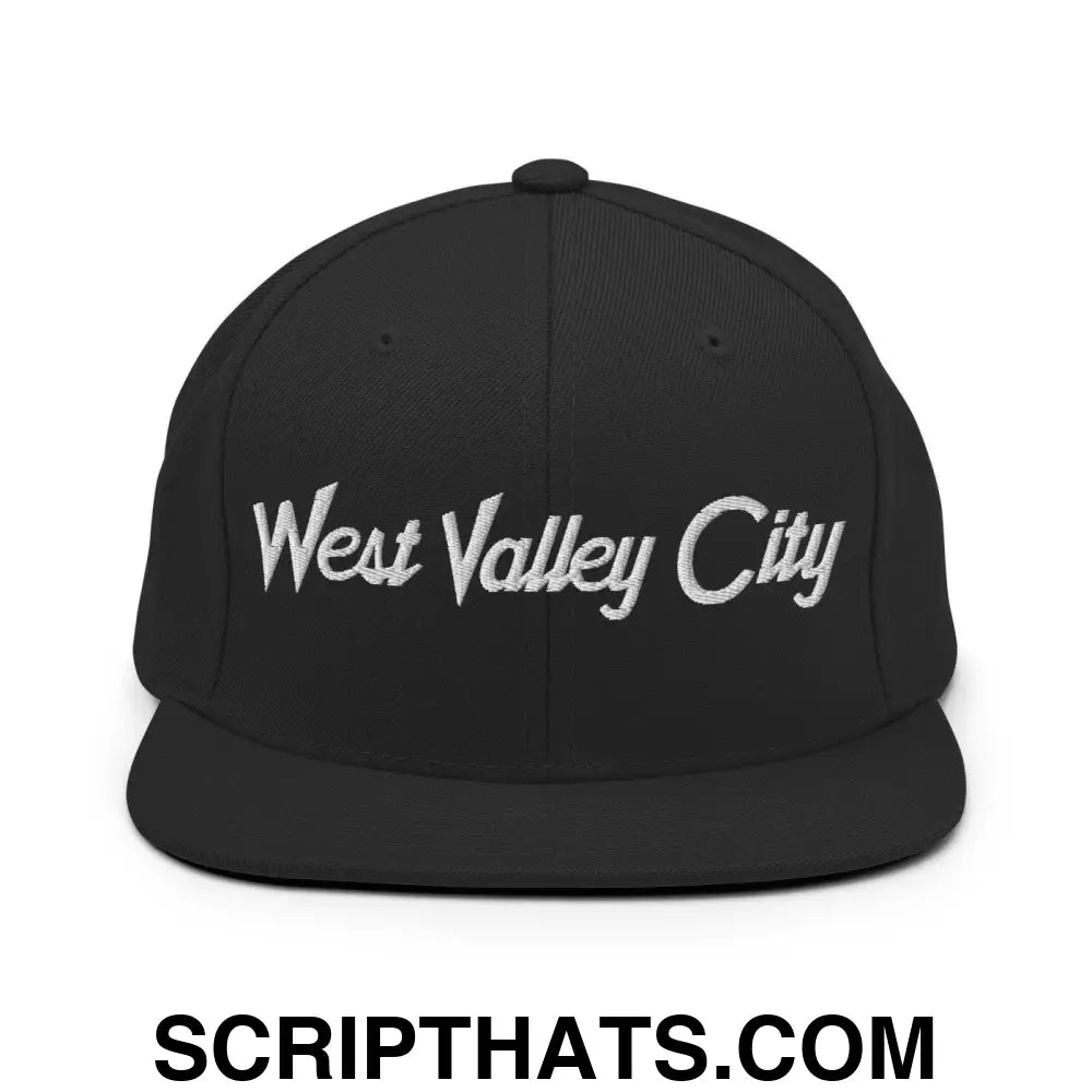 West Valley City Script Snapback Hat Black