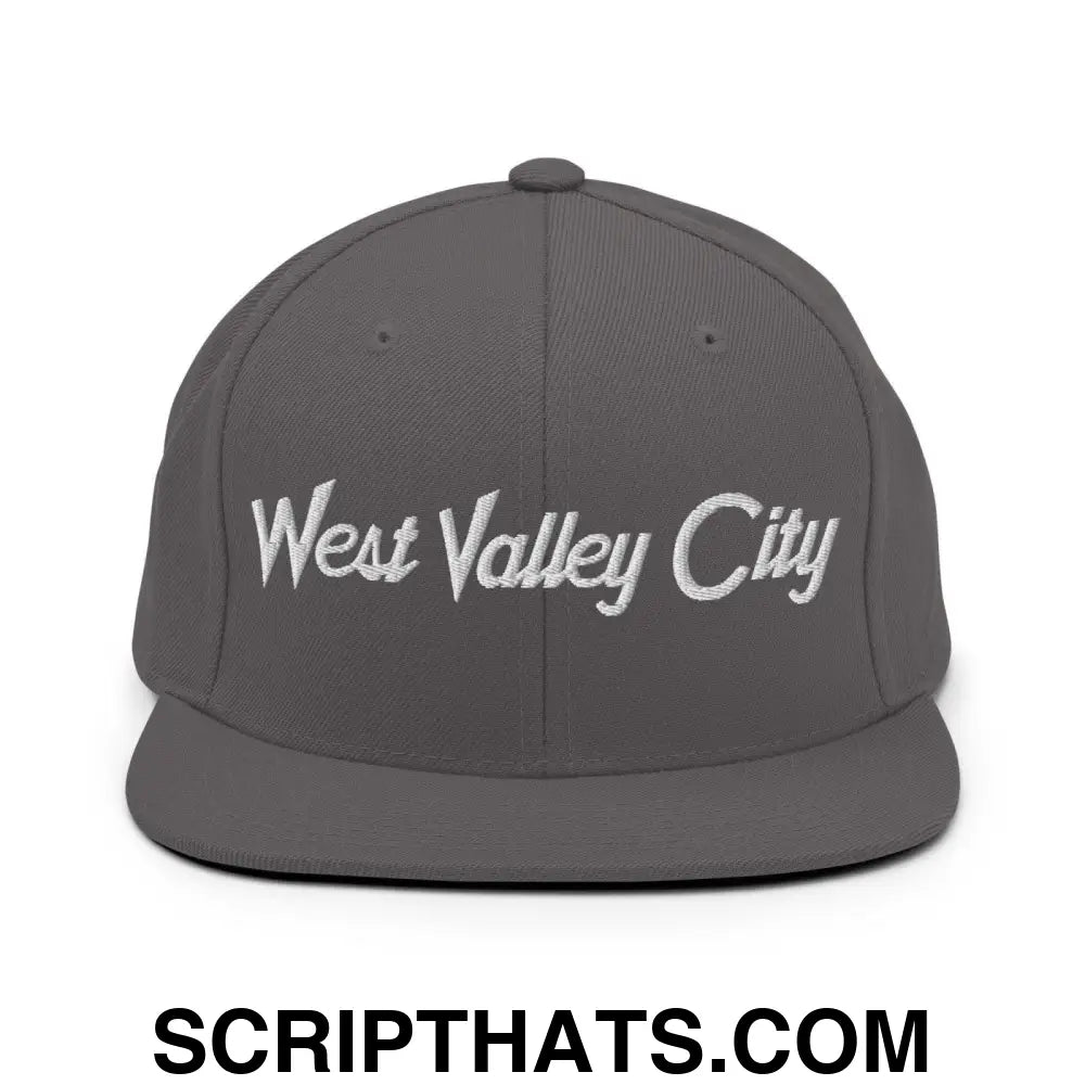 West Valley City Script Snapback Hat Dark Grey