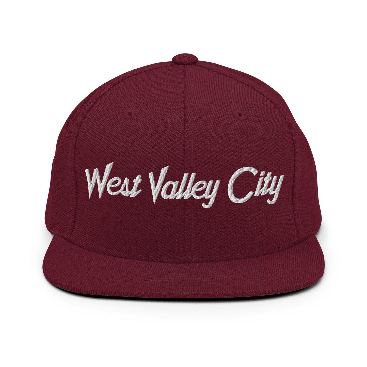 West Valley City Script Snapback Hat Maroon