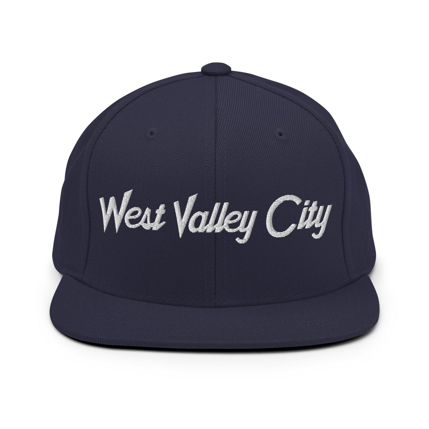 West Valley City Script Snapback Hat Navy