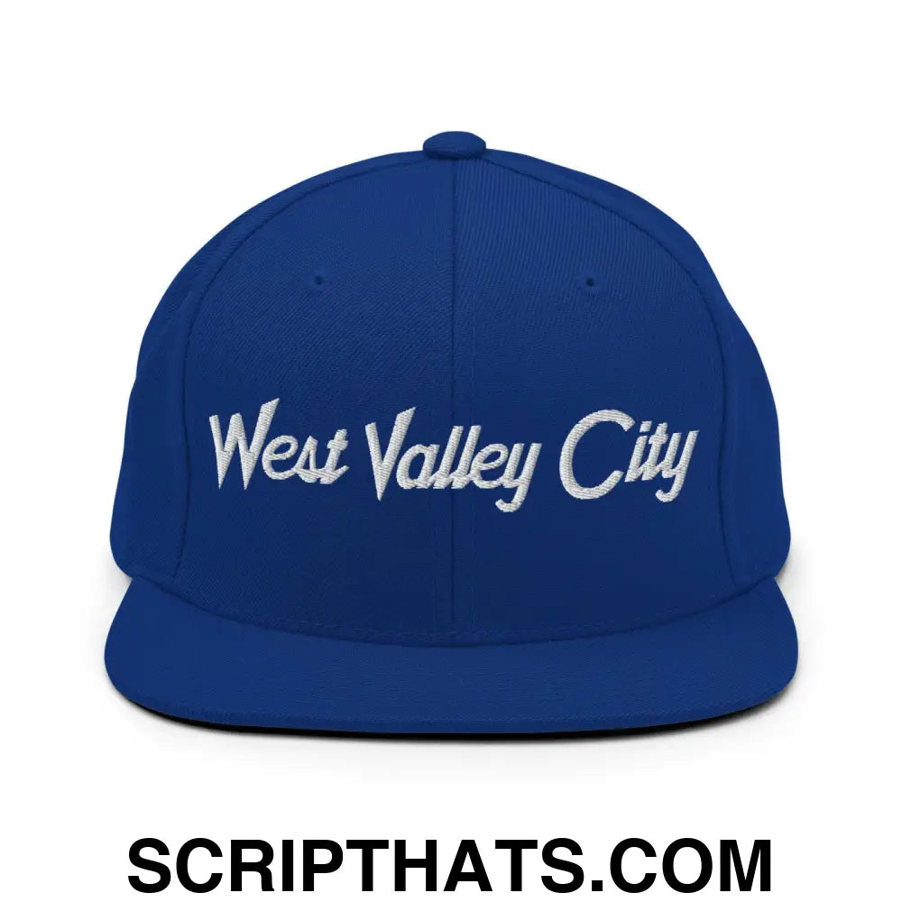 West Valley City Script Snapback Hat Royal Blue