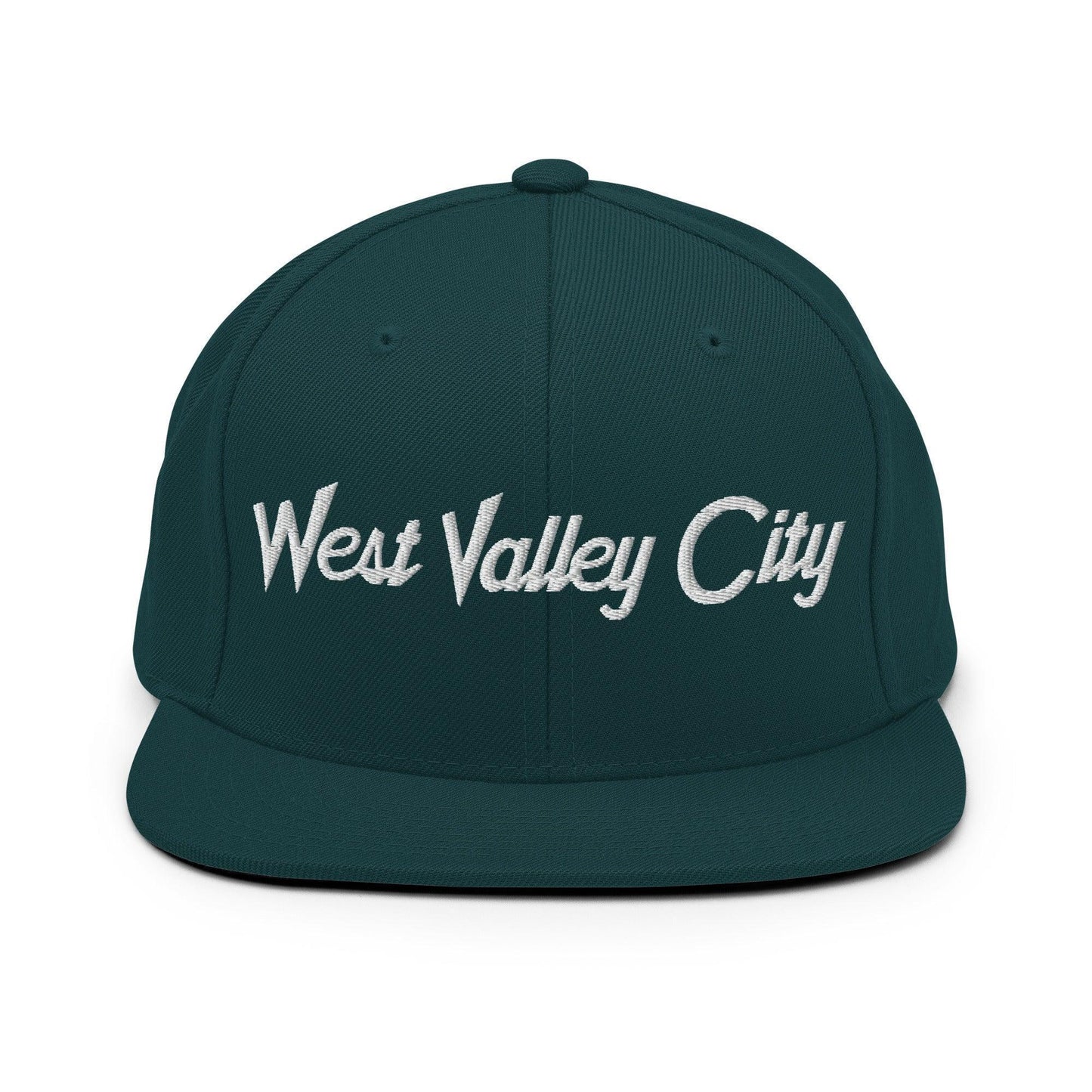 West Valley City Script Snapback Hat Spruce