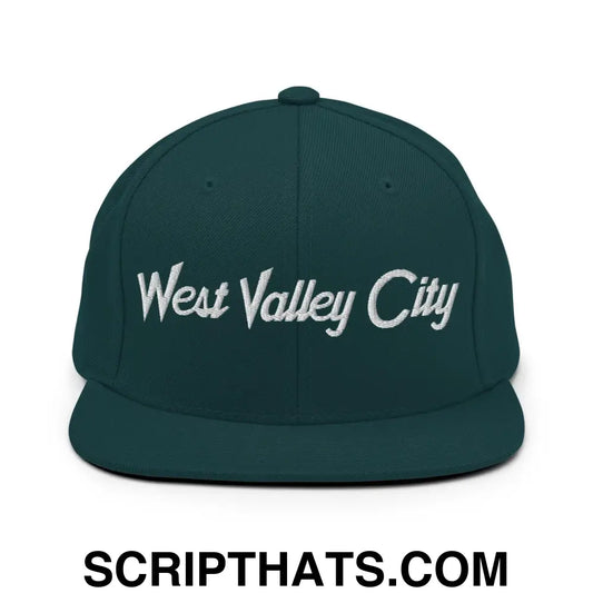 West Valley City Script Snapback Hat Spruce