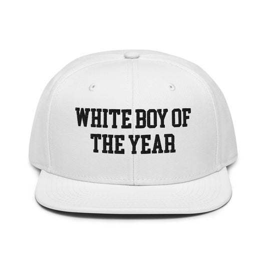 White Boy of the Year Snapback Hat White