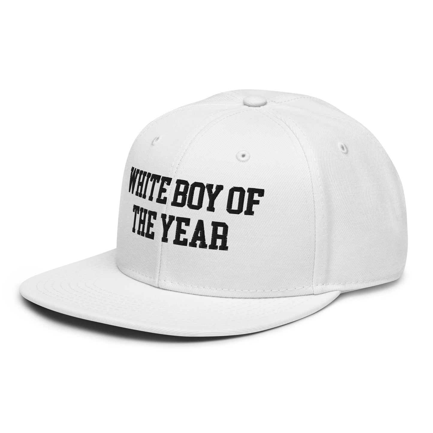 White Boy of the Year Snapback Hat White