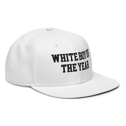 White Boy of the Year Snapback Hat White