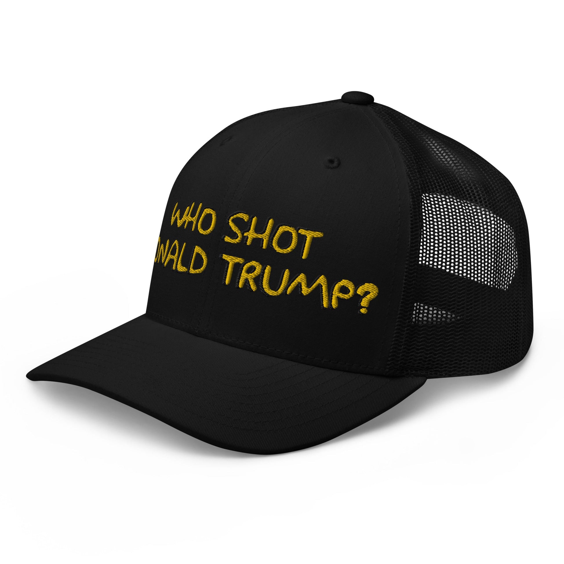 Who Shot Donald Trump? Retro Trucker Hat Black