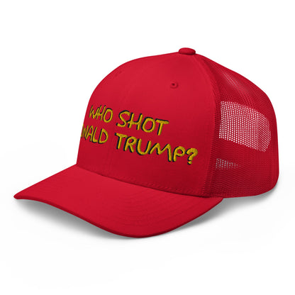 Who Shot Donald Trump? Retro Trucker Hat Red