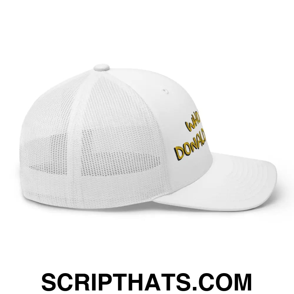 Who Shot Donald Trump? Retro Trucker Hat White