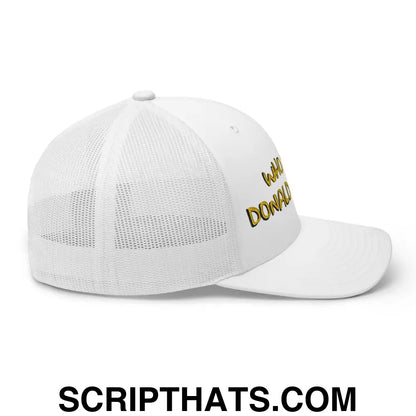 Who Shot Donald Trump? Retro Trucker Hat White