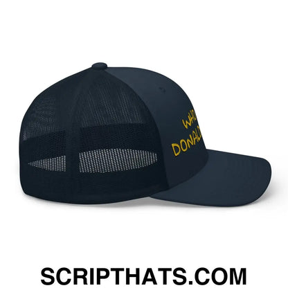 Who Shot Donald Trump? Retro Trucker Hat Navy