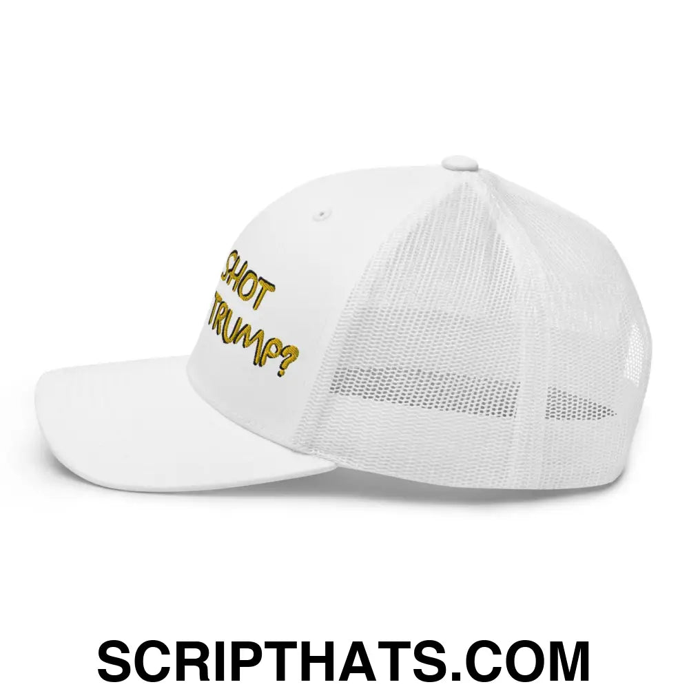 Who Shot Donald Trump? Retro Trucker Hat White