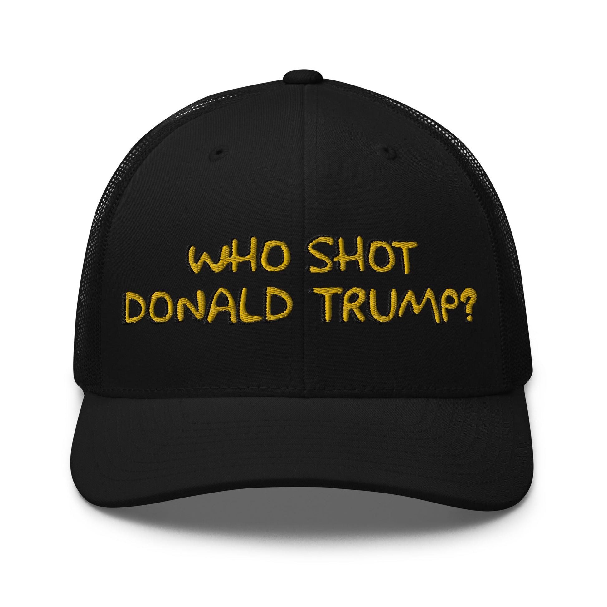 Who Shot Donald Trump? Retro Trucker Hat Black