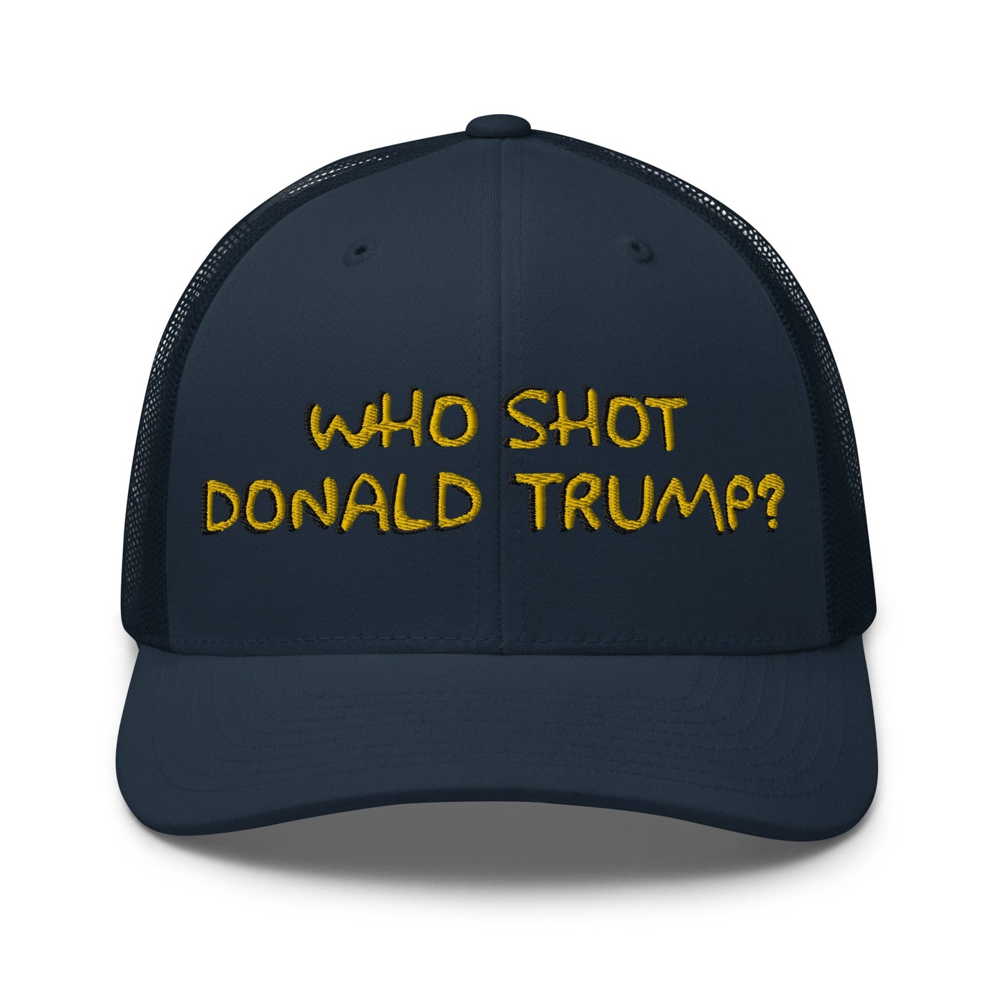 Who Shot Donald Trump? Retro Trucker Hat Navy