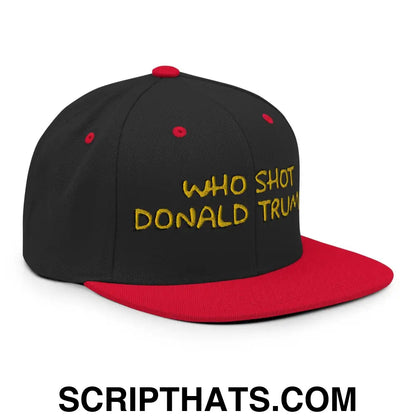 Who Shot Donald Trump? Snapback Hat Black Red