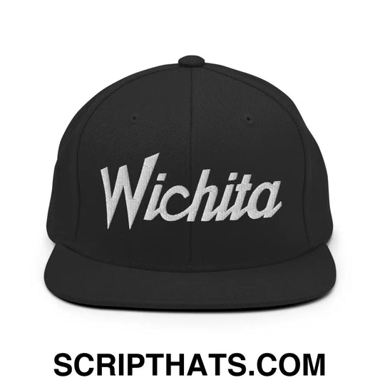 Wichita Script Snapback Hat Black