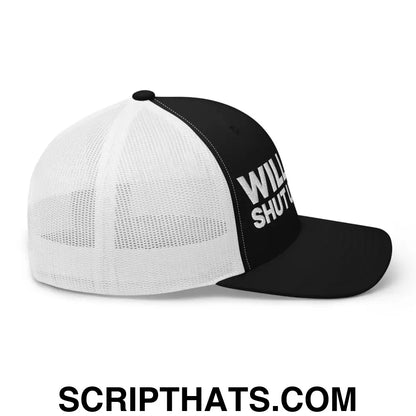 Will You Shut Up Man? Retro Trucker Hat Black White