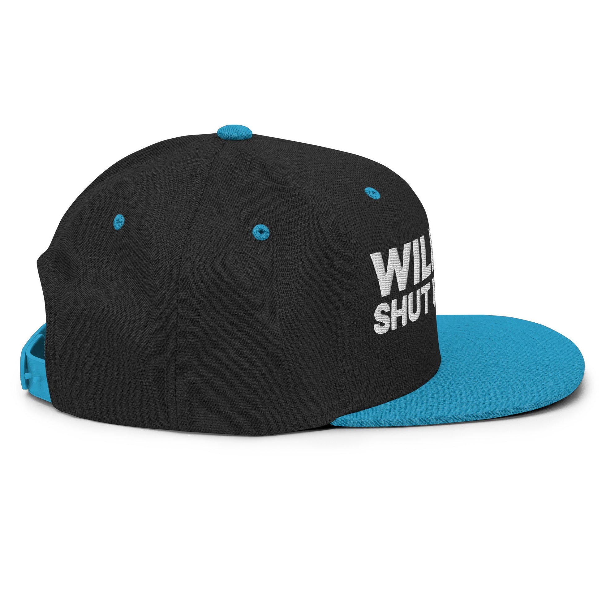 Will You Shut Up Man? Snapback Hat Black Teal