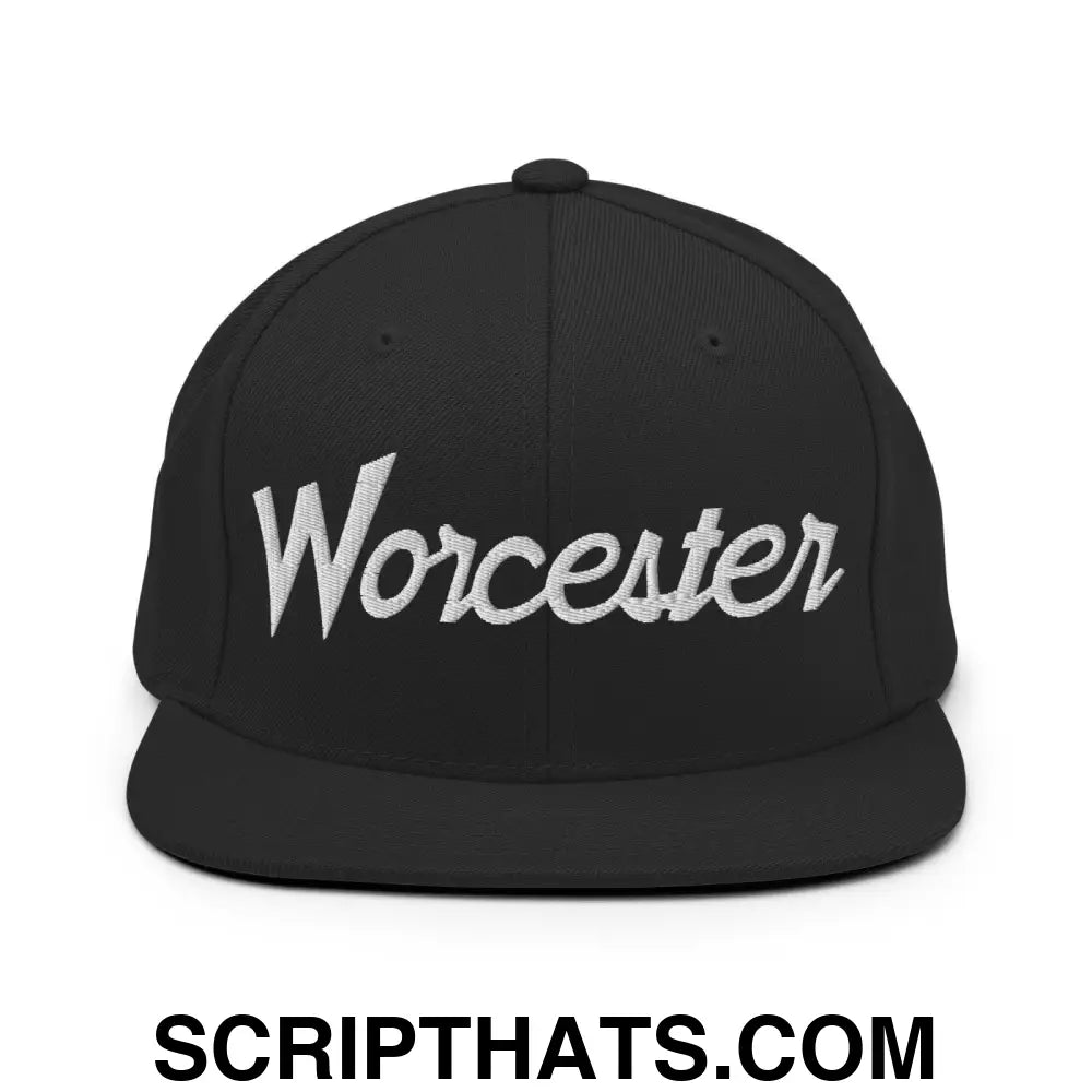 Worcester Script Snapback Hat Black