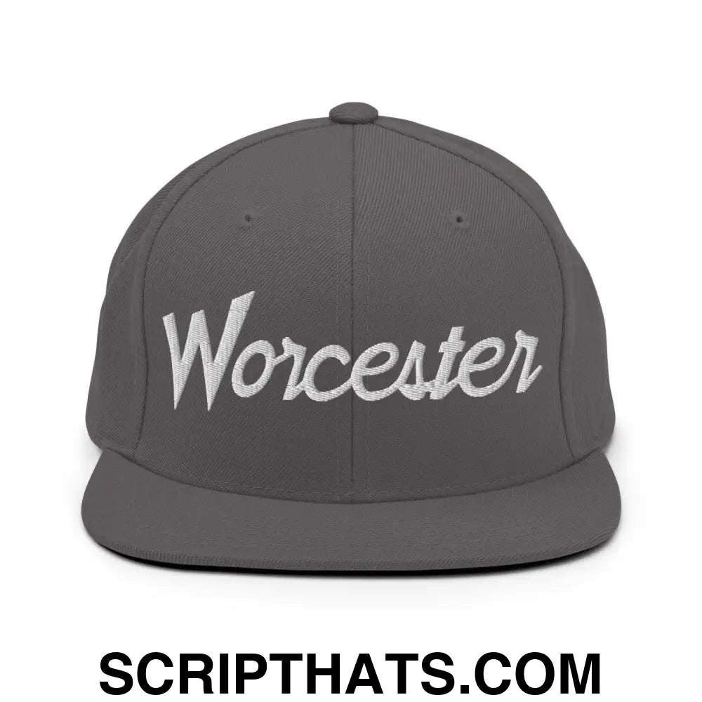 Worcester Script Snapback Hat Dark Grey