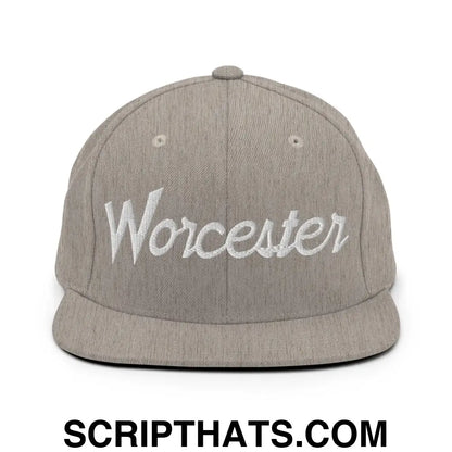 Worcester Script Snapback Hat Heather Grey