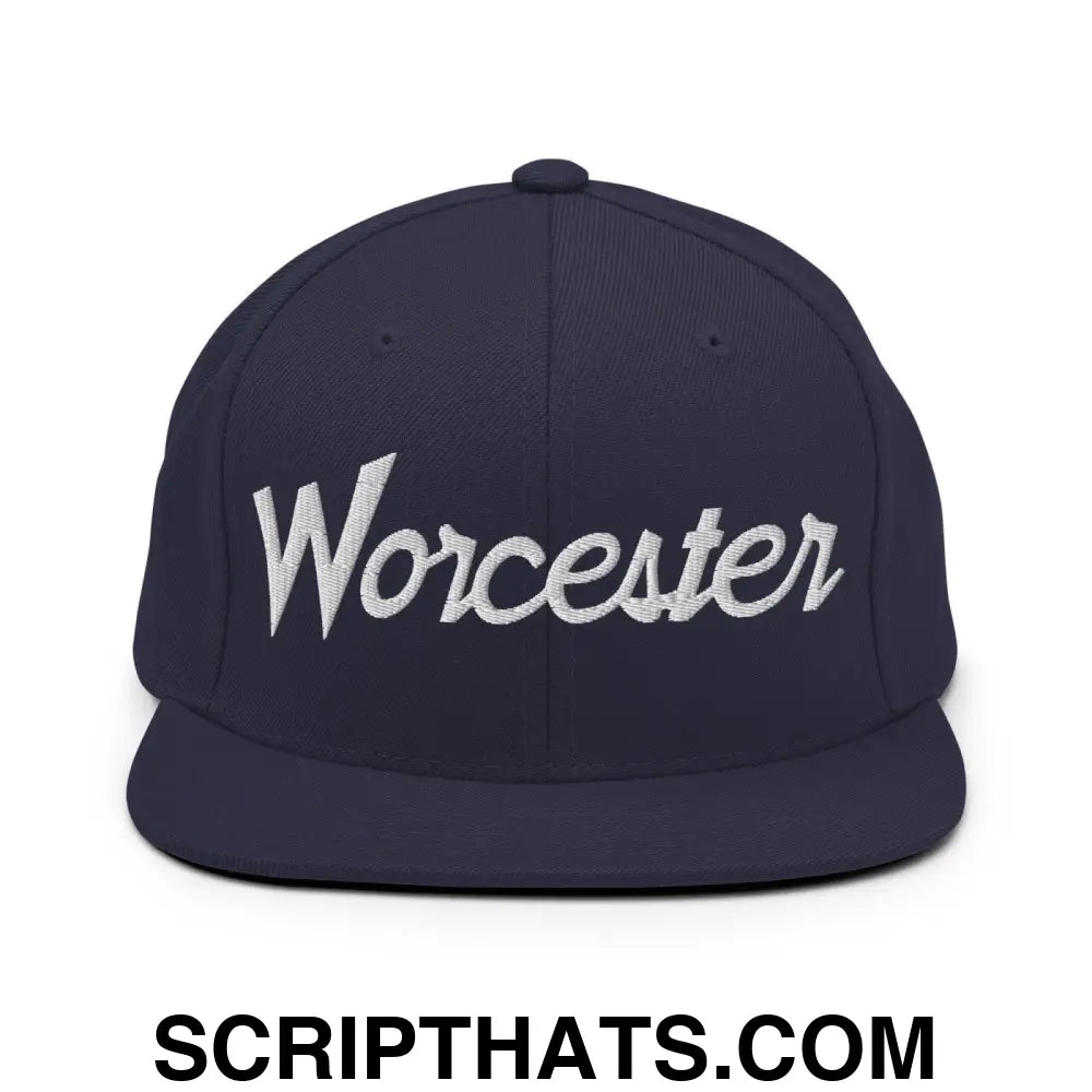 Worcester Script Snapback Hat Navy