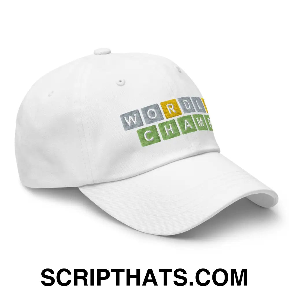 Wordle Champ Dad Hat White