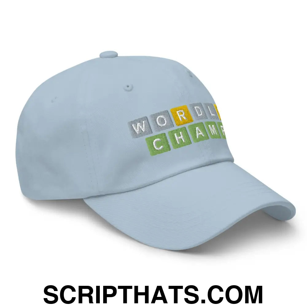 Wordle Champ Dad Hat Light Blue