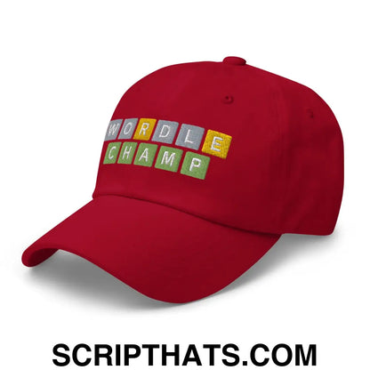 Wordle Champ Dad Hat Cranberry