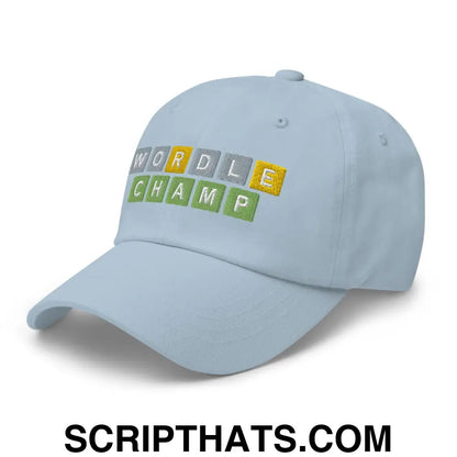 Wordle Champ Dad Hat Light Blue