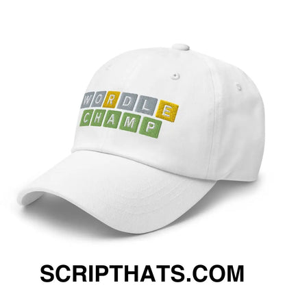 Wordle Champ Dad Hat White