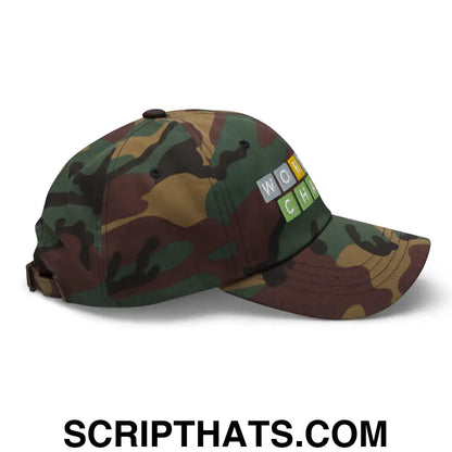 Wordle Champ Dad Hat Green Camo