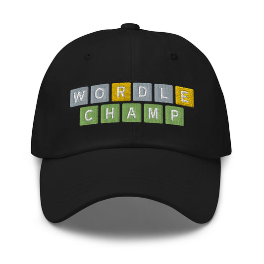 Wordle Champ Dad Hat Black