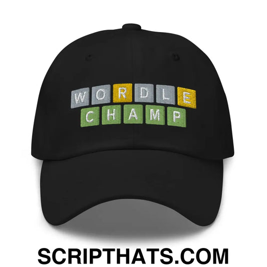 Wordle Champ Dad Hat Black