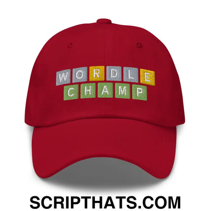 Wordle Champ Dad Hat Cranberry