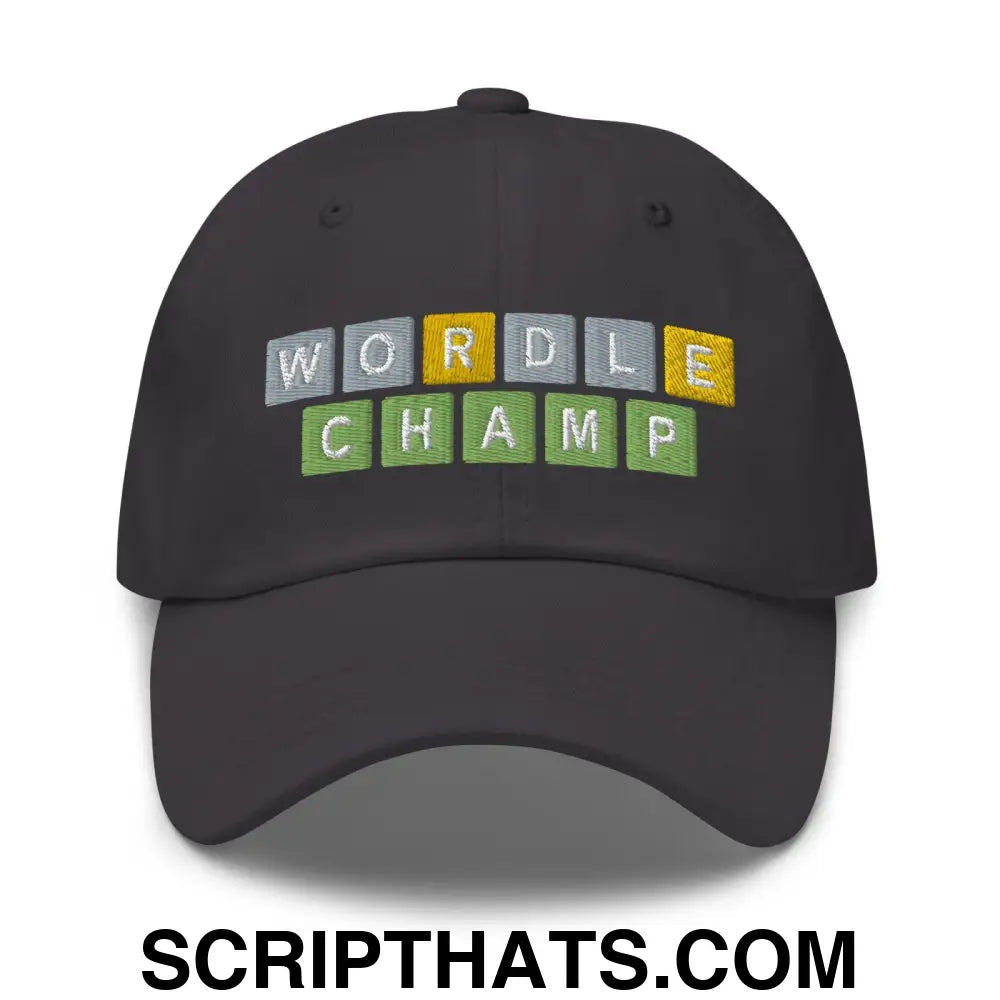 Wordle Champ Dad Hat Dark Grey