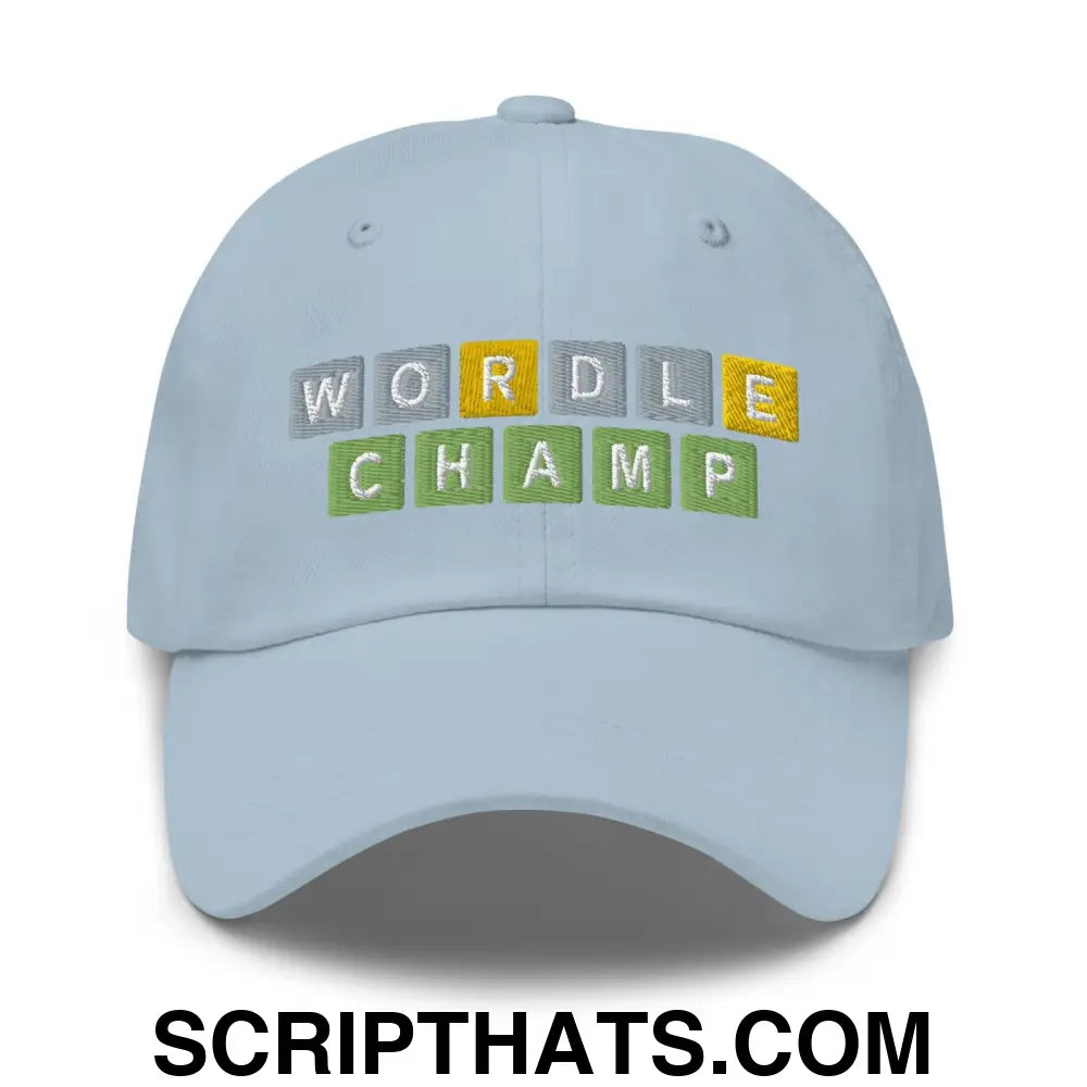 Wordle Champ Dad Hat Light Blue