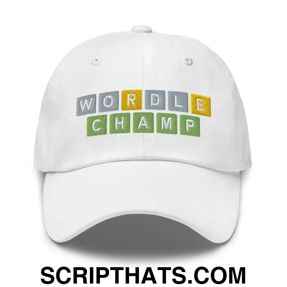 Wordle Champ Dad Hat White