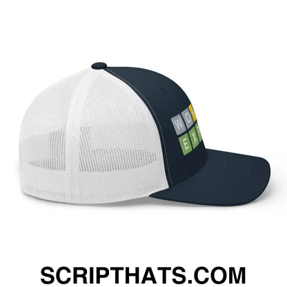 Wordle Expert Retro Trucker Hat Navy White