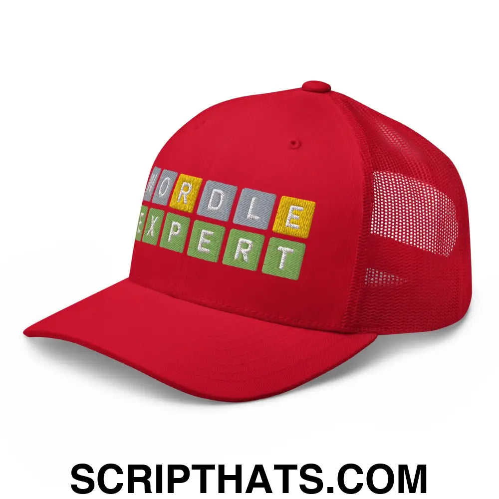 Wordle Expert Retro Trucker Hat Red