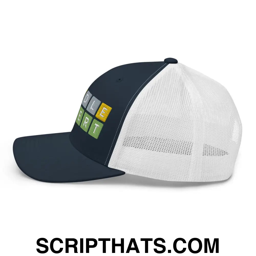 Wordle Expert Retro Trucker Hat Navy White