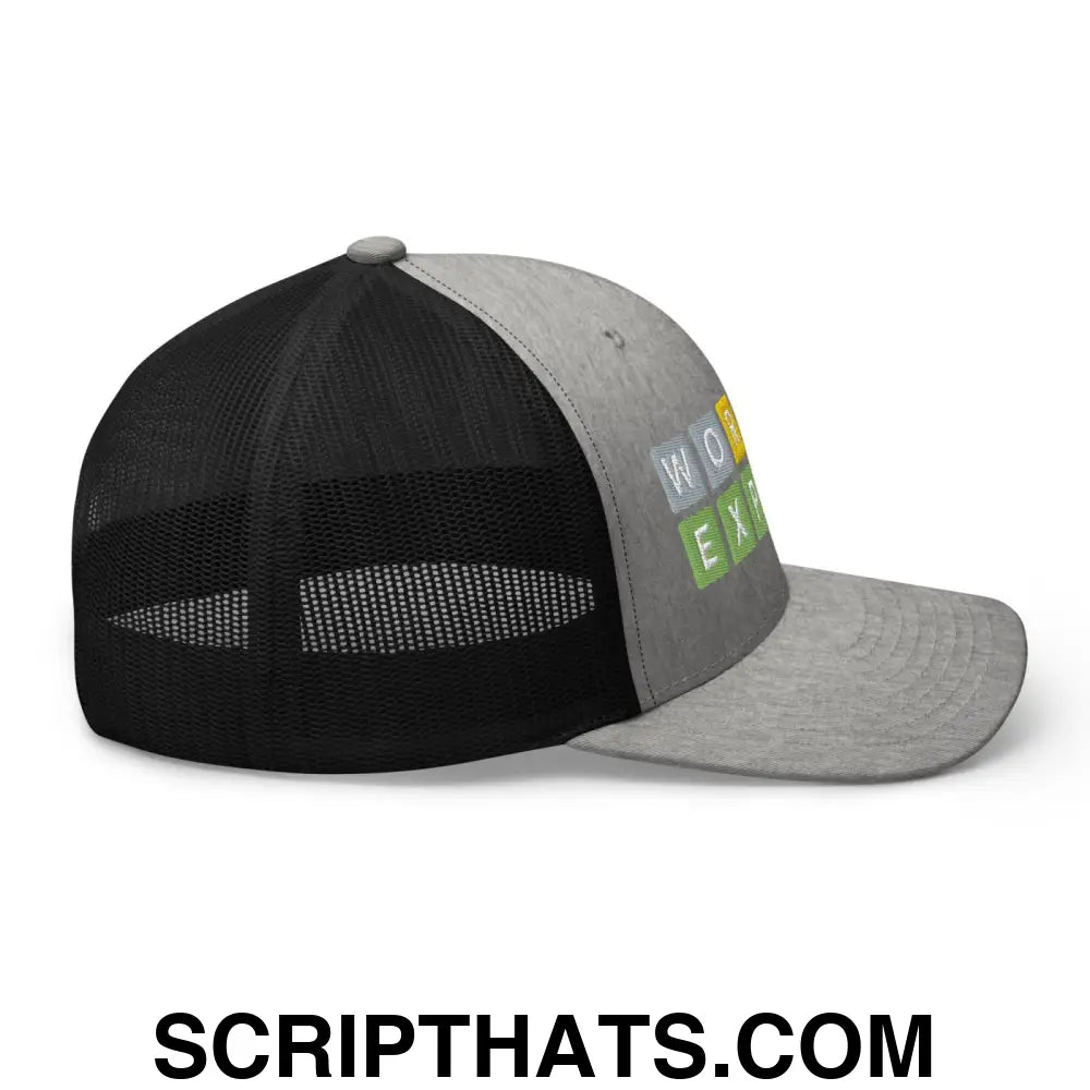 Wordle Expert Retro Trucker Hat Heather Black