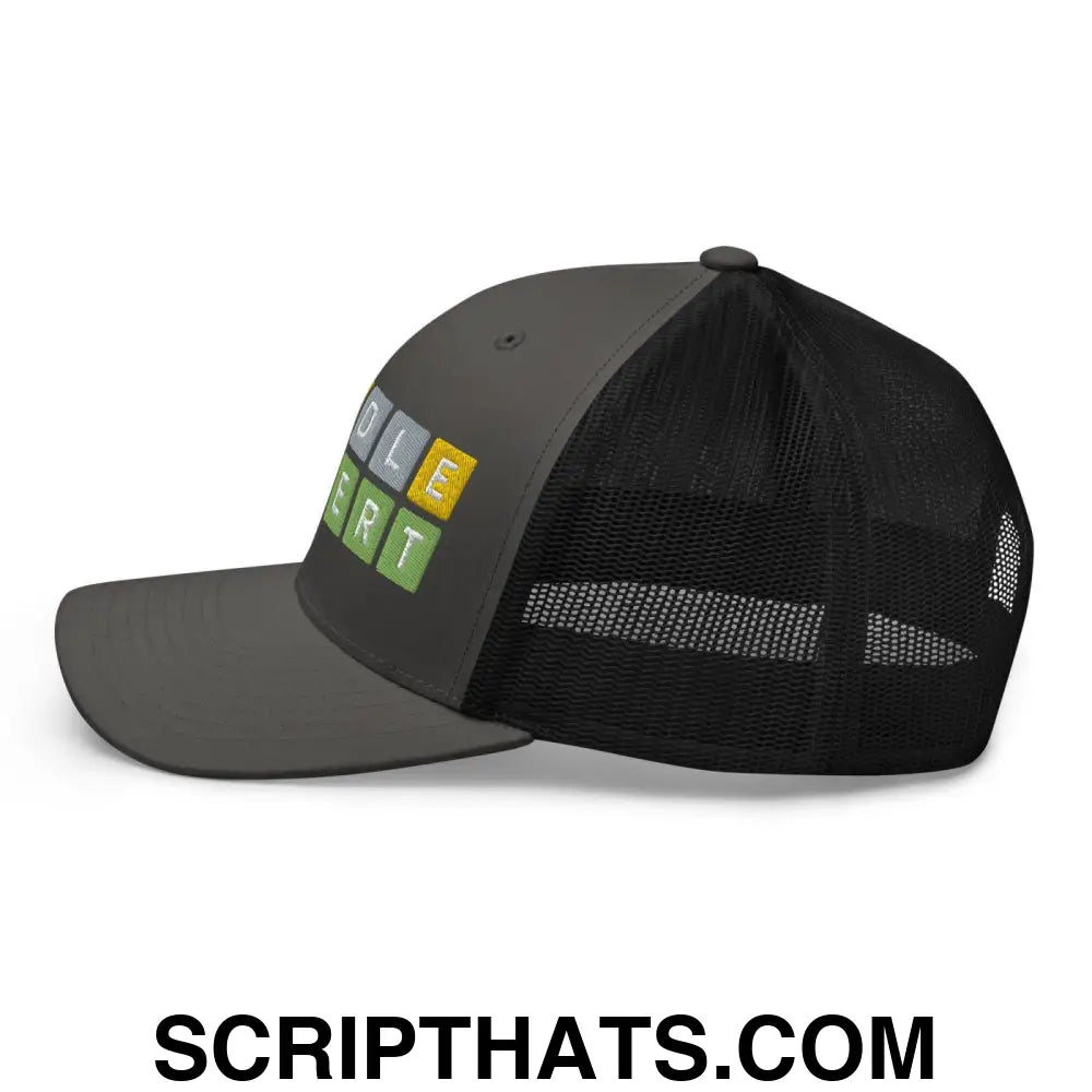 Wordle Expert Retro Trucker Hat Charcoal Black