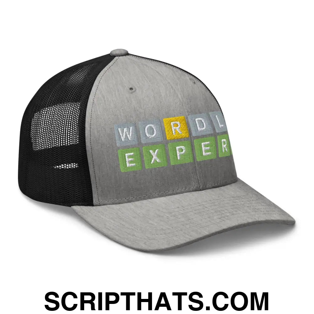 Wordle Expert Retro Trucker Hat Heather Black