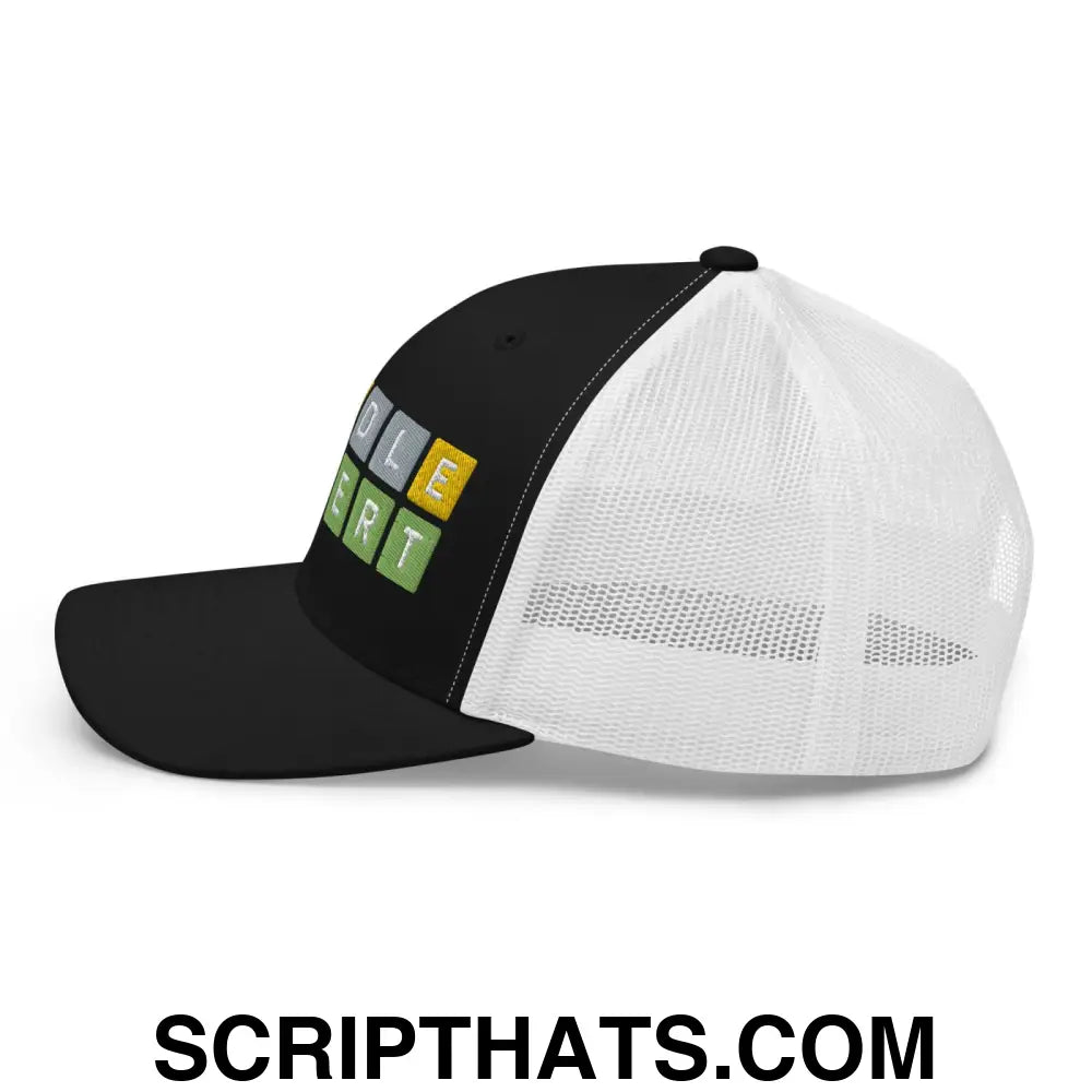 Wordle Expert Retro Trucker Hat Black White